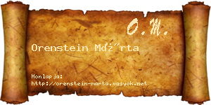 Orenstein Márta névjegykártya